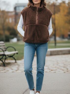 H&M Brown Sherpa Vest